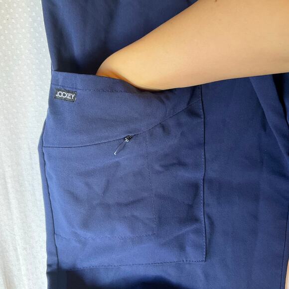 Jockey Women Scrub Pants size S (P) Full Length Straight Leg Elastic Waist Blue - Picture 8 of 12